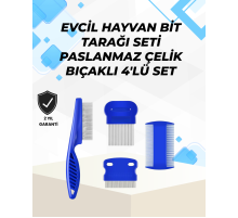 Uzun ve Kısa Tüylü Hayvanlara Özel Bit Tarağı ve Tüy Temizleme Seti