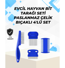 Uzun ve Kısa Tüylü Hayvanlara Özel Bit Tarağı ve Tüy Temizleme Seti