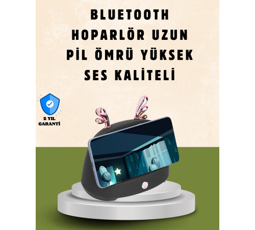 Kablosuz İndüksiyonlu Telefon Tutucu & Hoparlör – Net Ses, Kolay Kullanım