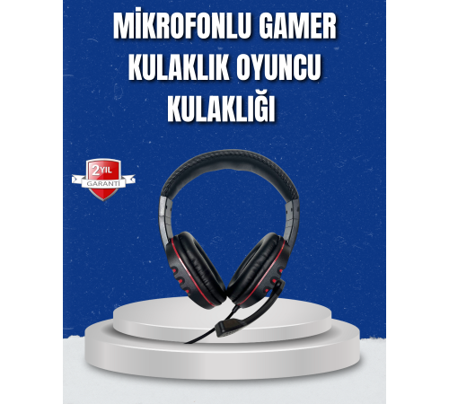 Dayanıklı Kablolu Oyun Kulaklığı – Yumuşak Pedli Mikrofonlu Model