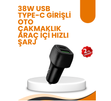 Araç Çakmak Girişli 38W Hızlı Şarj Aleti – İki Cihaz Destekli