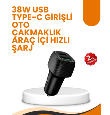 Araç Çakmak Girişli 38W Hızlı Şarj Aleti – İki Cihaz Destekli