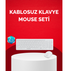 Tam Boy Kablosuz Klavye Mouse Seti - Gelişmiş Bağlantı ve Sessiz Performans