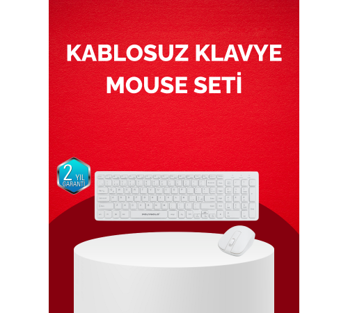 Tam Boy Kablosuz Klavye Mouse Seti - Gelişmiş Bağlantı ve Sessiz Performans