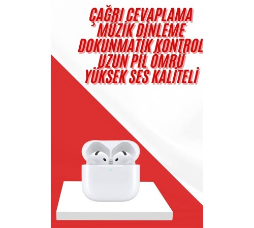 4.Nesil Bluetooth Kulaklık Yüksek Ses Kaliteli Dokunmatik Kontrol Özellikli