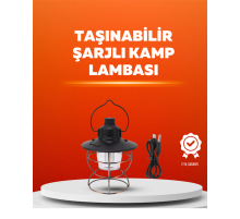 4 Fonksiyonlu Dekoratif Kamp Lambası – Tungsten Ampul, USB Çıkışlı
