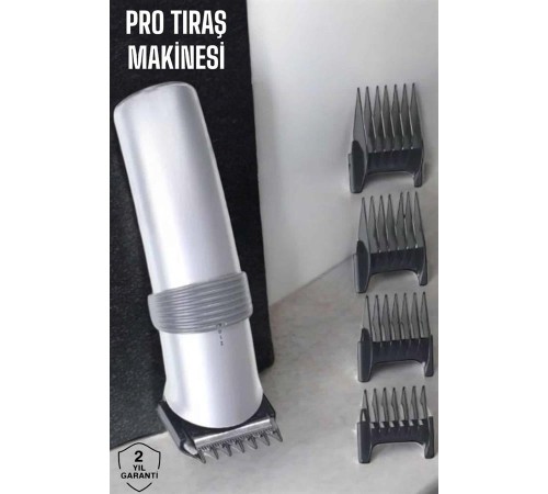 4 Taraklı Profesyonel Şarjlı Saç ve Sakal Kesme Tıraş Makinesi Seti