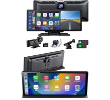 4K 10.2 İnç Çift Kameralı Araç Multimedya Ekranı CarPlay Kablosuz Tüm Cihazlara Uyumlu