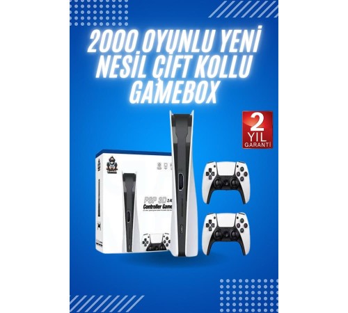4K HD Klasik Retro Game Box 3000 Oyunlu Çift Kollu Çift Kişilik Oyun Konsolu