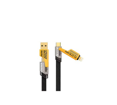 4'ü 1 Arada USB Hızlı Şarj ve Veri Kablosu – 65W Güç, Çoklu Bağlantı, 1.2m
