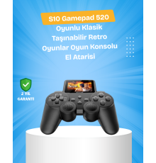 500 Oyunlu Nostaljik El Tipi Oyun Konsolu, Taşınabilir Şarjlı Cihaz, Renkli Ekran ve TV Destekli