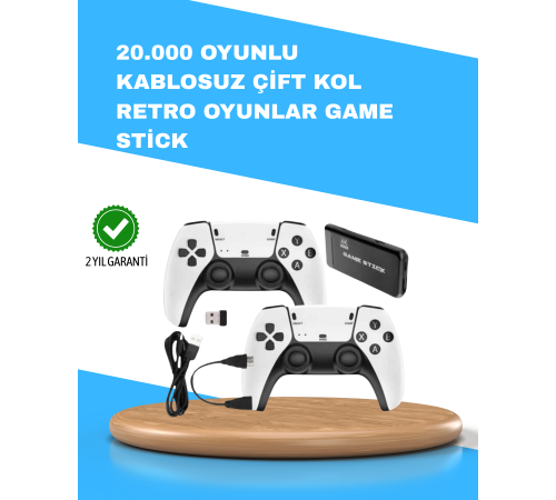 Kablosuz Retro TV Oyun Konsolu – 30.000+ Oyun, HD Çıkış & Kablosuz Gamepad ile Efsanevi Oyun Deneyimi