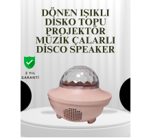 Sesle Etkileşimli Yıldız Projektörlü Gece Lambası – Bluetooth Hoparlörlü, USB Girişli, Dönen Okyanus