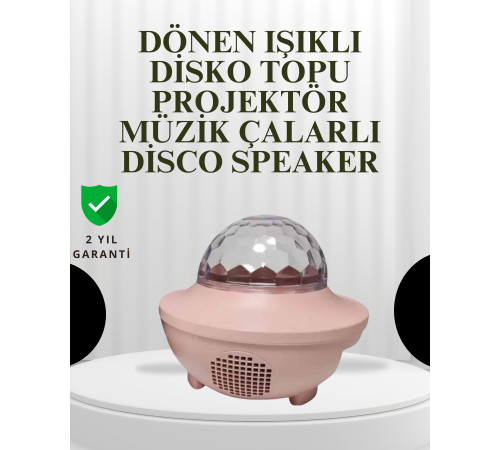 Sesle Etkileşimli Yıldız Projektörlü Gece Lambası – Bluetooth Hoparlörlü, USB Girişli, Dönen Okyanus
