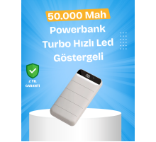 Çoklu Cihaz Uyumlu LED Ekranlı 50000 mAh Powerbank