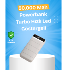 Çoklu Cihaz Uyumlu LED Ekranlı 50000 mAh Powerbank