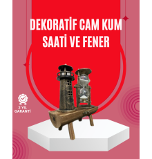 Ahşap Gövdeli Deniz Feneri Formlu Kum Saati – 15x20 cm Masa Dekoru
