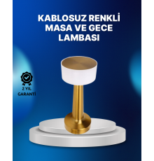 Kablosuz Dokunmatik Masa Lambası – Şık Modern Metal Gövde, USB Şarjlı