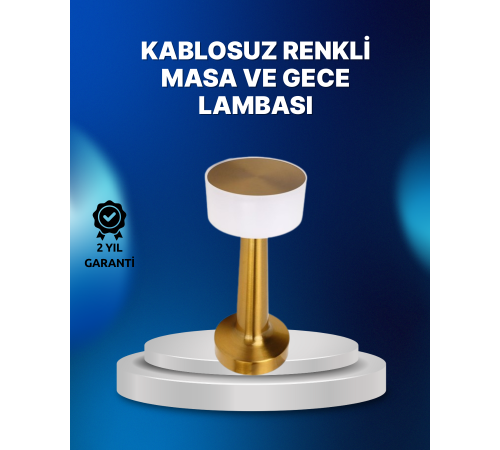 Kablosuz Dokunmatik Masa Lambası – Şık Modern Metal Gövde, USB Şarjlı