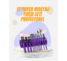 Doğal Görünüm Sağlayan Yumuşak Kıllı 12 Parça Makyaj Fırça Seti Günlük ve Profesyonel Kullanıma Uygun