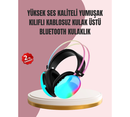 Düşük Gecikmeli Bluetooth 5.3 Gaming Kulaklık – RGB Işıklı Düşük Gecikmeli Bluetooth 5.3 Gaming Kulaklık – RGB Işıklı