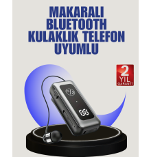 İçi Sarılabilen Kablo ve Yaka Klipsli Bluetooth Kulaklık