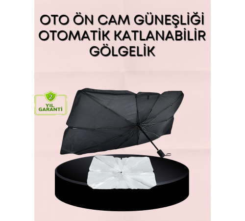 UV Korumalı Şemsiye Tipi Oto Güneşliği - Geniş Araç Uyumu