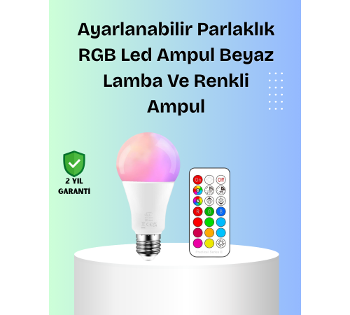 RGBW Teknolojili Akıllı LED Ampul, Zamanlayıcılı RGBW Teknolojili Akıllı LED Ampul, Zamanlayıcılı