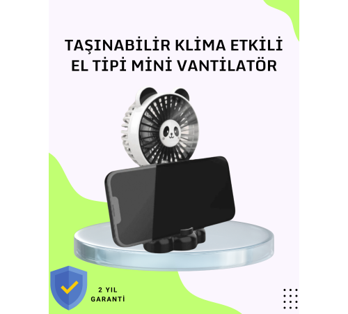 Dekoratif Panda Tasarımlı Küçük Boy Fan Dekoratif Panda Tasarımlı Küçük Boy Fan