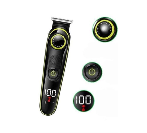 5 Başlıklı Şarjlı Tıraş Makinesi Led Ekran Saç Sakal Ense Tıraşına Uygun Bakım Seti