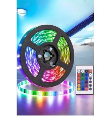 5 Metre Şerit Led RGB Işıklı Kumandalı Güç Adaptörü Her Ortama Uygun
