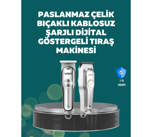 Profesyonel Saç ve Sakal Kesme Makinesi – Şarjlı, Sessiz Motor, Ayarlanabilir Tarak