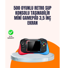 Geniş Ekranlı 500 Oyunlu Taşınabilir El Konsolu – Her Yerde Kesintisiz Oyun Keyfi
