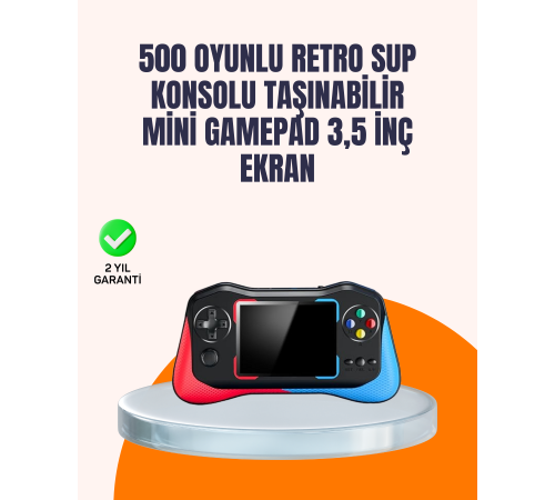 Geniş Ekranlı 500 Oyunlu Taşınabilir El Konsolu – Her Yerde Kesintisiz Oyun Keyfi