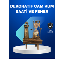 Deniz Feneri Tasarımlı Ahşap Kum Saati – Retro Masa Aksesuarı