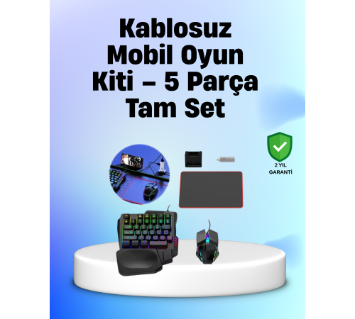 Profesyonel Mobil lar İçin RGB Klavyeli 5 Parça Oyun Kiti