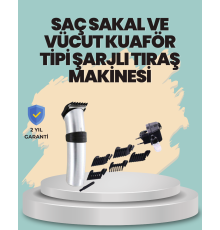 Profesyonel Erkek Tıraş Makinesi – Kablosuz, Paslanmaz Bıçaklı ve Tam Aksesuar