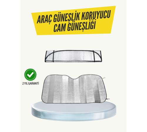 Metalize Reflektörlü Katlanabilir Araç Güneşliği – Yüksek Performanslı Isı ve UV Koruması