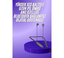 60 Saat Kablolu Boyun Askılı Dijital Göstergeli Bluetooth Kulaklığı