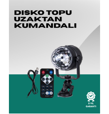 7 Farklı Aydınlatma Modu ve Ses Sensörlü Disko Topu Lambası
