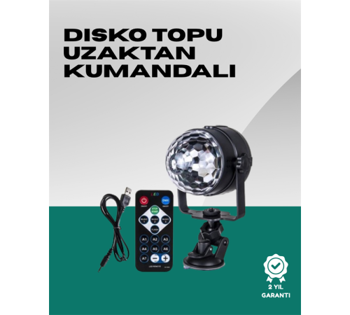 7 Farklı Aydınlatma Modu ve Ses Sensörlü Disko Topu Lambası 7 Farklı Aydınlatma Modu ve Ses Sensörlü Disko Topu Lambası