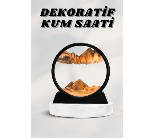 7 Inç Mavi Orta Boy Dekoratif Yuvarlak Şık Kum Tablosu Modern Dekoratif Süs