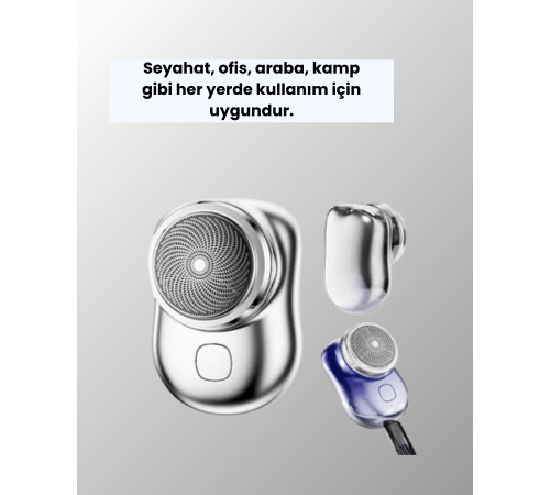 Mikro titreşim motorlu, düşük sesli, USB girişli tıraş makinesi