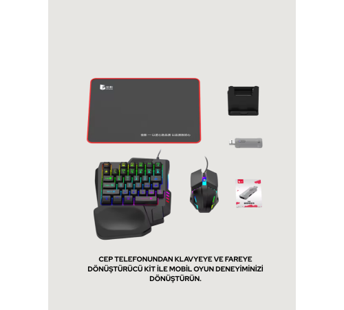 Profesyonel Mobil lar İçin RGB Klavyeli 5 Parça Oyun Kiti