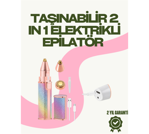 8000 RPM Taşınabilir Epilatör – Kaş Düzeltici ve Dudak Epilatörlü Pille Çalışan