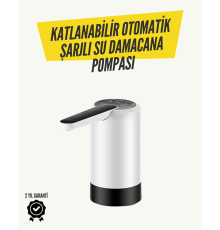 8000mAh Şarjlı Damacana Su Pompası | Tek Tuşla Otomatik Su Alımı | 40-80 Sn Dolum | Katlanabilir Tasarım
