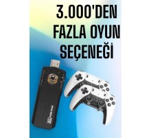 8K Android TV Gme Stick Video Oyun Konsolu Aile Retro 35000 Oyunlu Çift Kollu