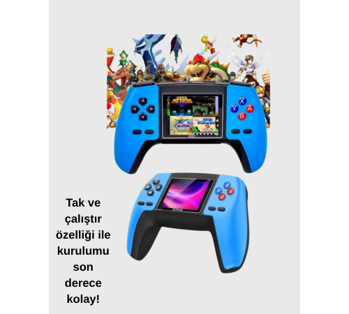 Nostaljik Mini GamePad | 520 Hazır Oyun, Tak ve Oyna