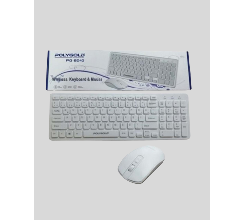 Beyaz Kablosuz Klavye Fare Seti Kablosuz Fare USB Alıcı PC Uyumlu