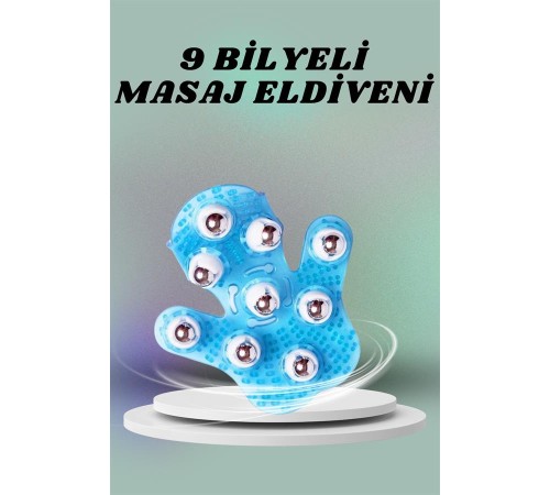 9 Bilyeli El Şeklinde Omuz Bacak Masaj Aleti Masaj Eldiveni Giyilebilir Plastik Vücut Sıkılaştırıcı